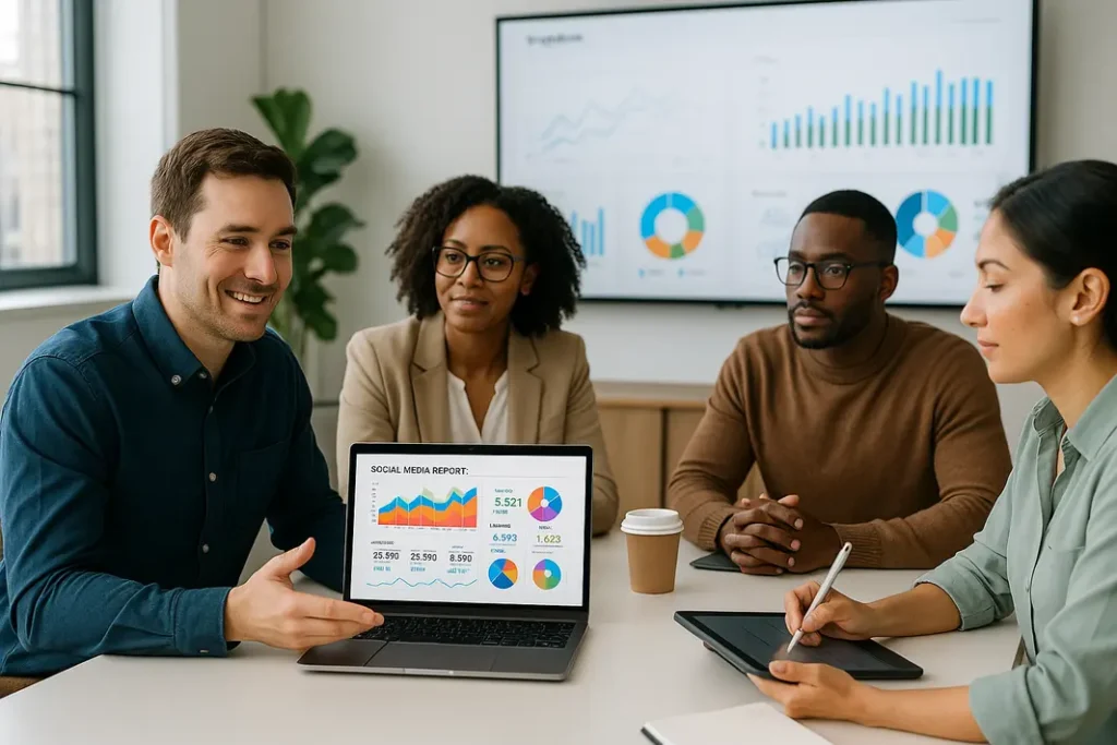 AI tools automating social media reports for small businesses